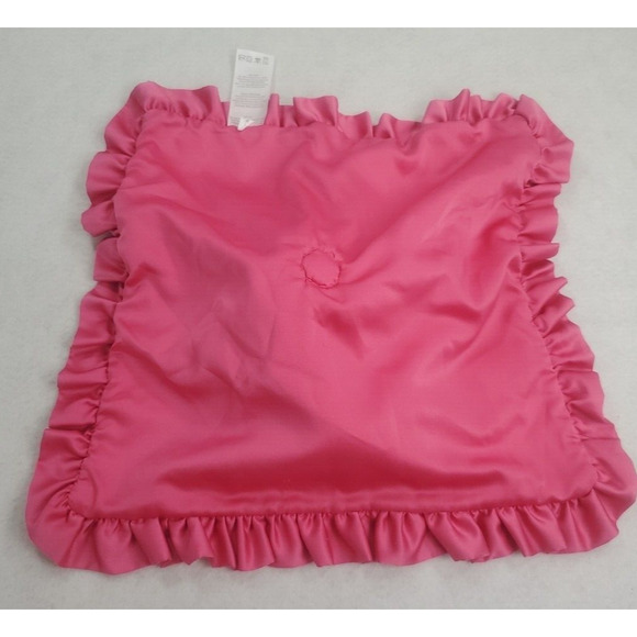 Carters Monkey Rattle Lovey Plush Pink Hearts 12 In Satin Back Security Blanket - Picture 12 of 12